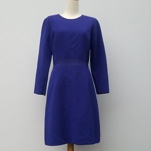 J. CREW Blue Double-faced Wool Crepe Dress